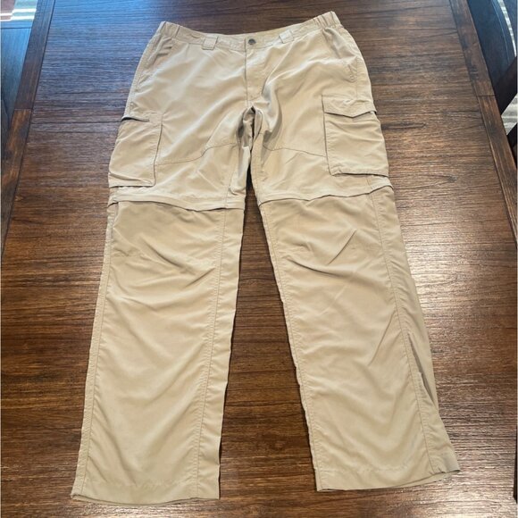 Columbia Men's 36x32 Khaki Convertible Pants Zip Off Outdoor Hiking Lightweight - Picture 1 of 9